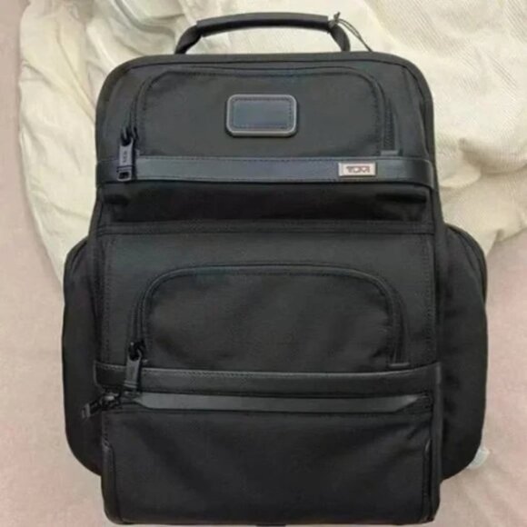 Tumi Alpha 3 Backpack Black Shoulder Bag Business Travel Nylon Outlet - Picture 1 of 4